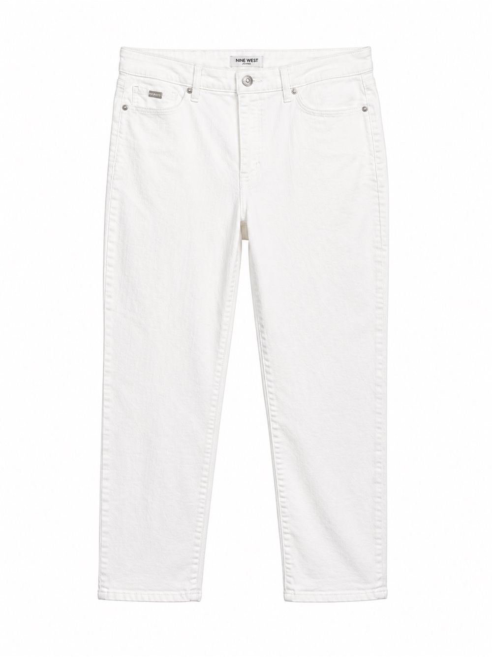 Nine West Women’s White Gramercy Crop Stretchy Ankle Jeans Size: 12 Clean Girl